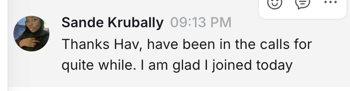 Member message: glad I joined